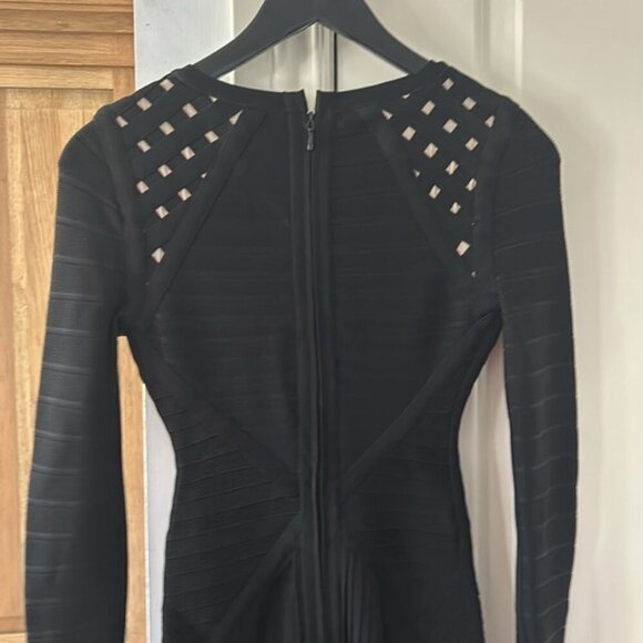 ❌❌SOLD❌❌HERVE LEGER black long sleeve bandage Pernilla dress xs - Picture 9 of 12